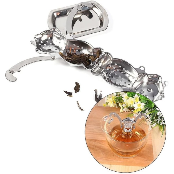 Livsmedelssäker 8/20 Rostfritt Stål Lösblads-Teinfuser. Söt Djurformad Infuser. Örter