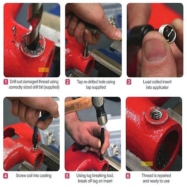 25-dels metrisk gängreparationssats M3 M4 M7 M9 M11 Helicoil Bil Pro Spolverktyg M11*1.5 M7X1