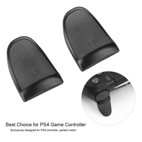 L2 R2 Controller Extenders Knappförlängningsknappar Mjuka Beröringsförlängda Grepp för PS4 (Svart)