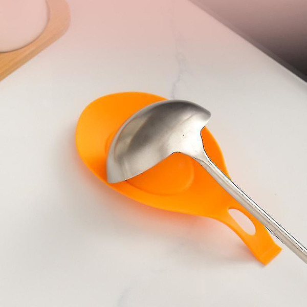 Stor Silikonsked Stöd Halkskydd Lutande Design Bänk Spatel Bestickhållare Mjuk & Säker Lätt Att Röd