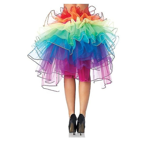 Sateenkaarihame Värikäs Pörröinen Tutu Balettitanssi Rave Rainbow