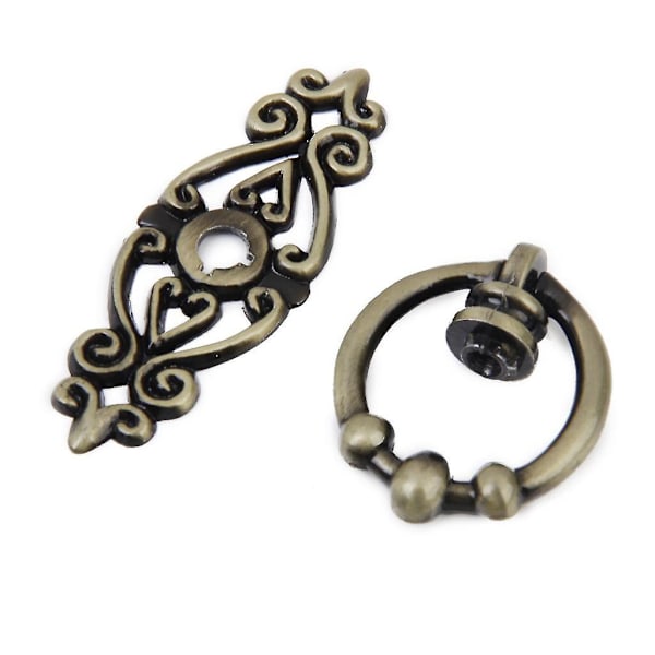 10 stk Retro Enkelt Huls Træk Knapper Skuffe Møbel Hardware Vintage Ring
