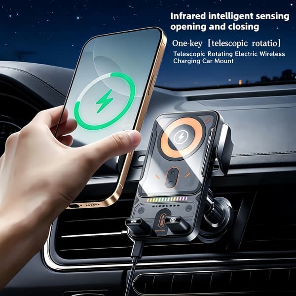Helt ny rask trådløs billader og universell smart-sensor telefonholder (modell 2026)
