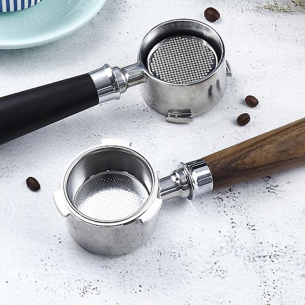 Kahvin Bottomless Portafilter - Korvaava Suodatinosa Kahvivarusteet Ruostumaton Teräs Bottomless Portafilter (1 kpl, Hopea Puunväri)