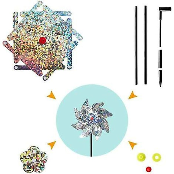 Fugleskræmmer Dekoration Have Spids Anti Due Afskrækkende Anti Fugle Reflekterende Til Vindmølle Vind Reflektor