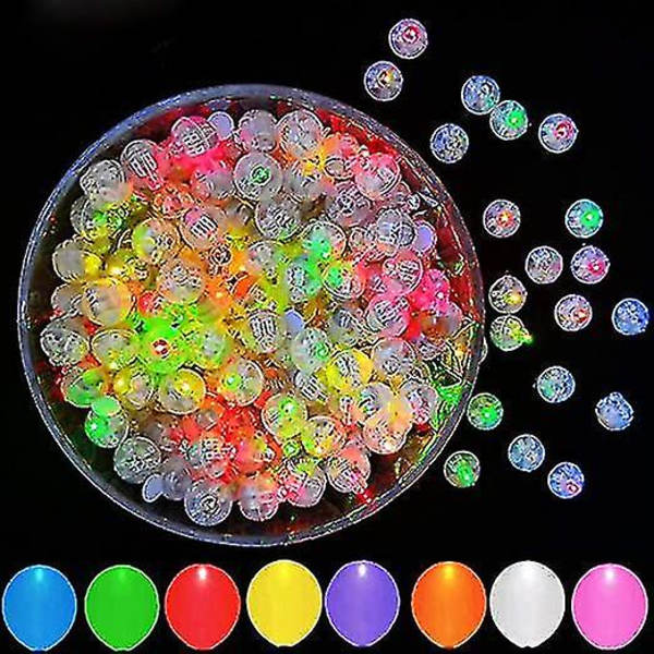 50 stk flerfargede LED-ballonglys for papirlykt påskeegg gresskar bursdagsfest bryllupsdekorasjon