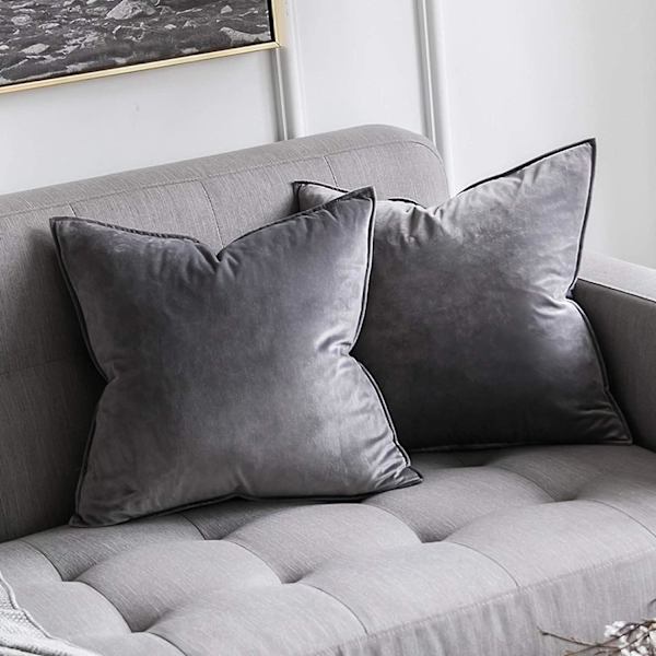 2 kpl samettia tyynynpäällistä koristetyynynpäälliset piilotetulla vetoketjulla sohva makuuhuone 18x 18 tuumaa 45 x 45 cm 2 kpl ruusunpunainen