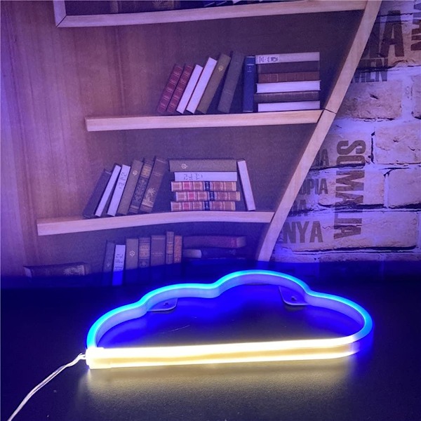 Sky Neon Lys LED Neon Skilte Blå-Varmt Hvid Sky Neon Skilt til Børneværelse Soveværelse Hotel Butik Restaurant Spil Kontor Væghængt Dekoration bluewarm white