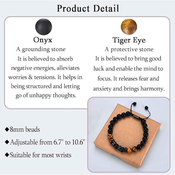 Gaver til Mænd Drenge, Kæreste Mand Armbånd Tigerøje Armbånd til Far Mormor Søn Onkel Bror, Perler Armbånd Gave til Fødselsdag Far Dear Dad Dear Dad