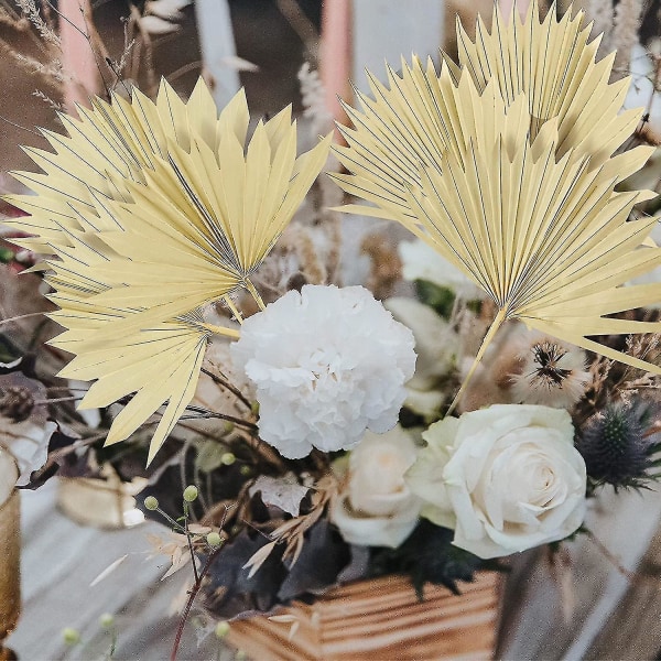 Boho Blooms Tørrede Blade | 2 Stk. Tørrede Vifter | Boho R | Neutral Home R | Bryllup R | Blade + Blomst