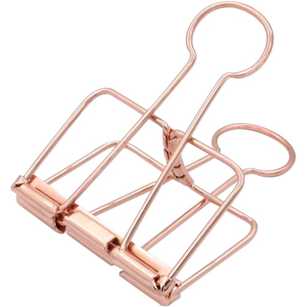 Erittäin suuret kansioklipsit 2 tuumaa, suuret paperiklipsit ruusukultaa toimistoon ja kouluun (15 kpl) Rose Gold Extra Large