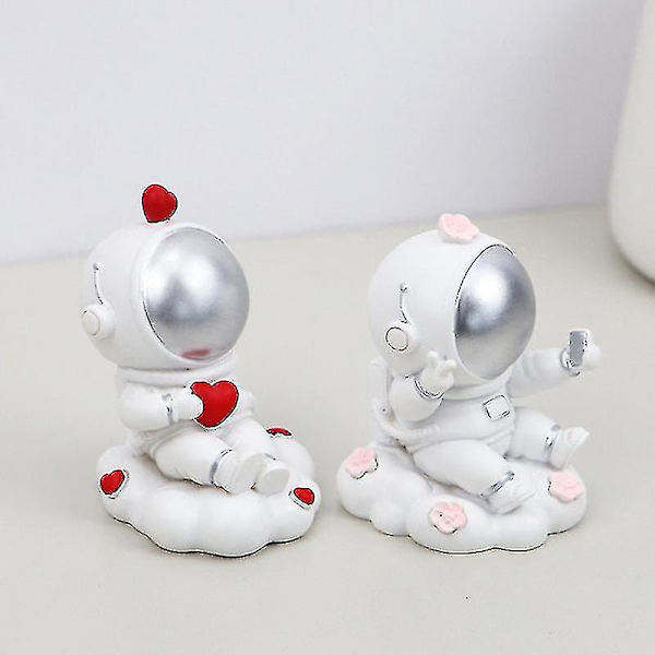 Astronaut Figurine Kreative Romfarer Planet Statue Skulpturer Dekorasjon For Hjem Kontor Ornament