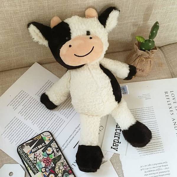 9 tum Ko Plush Leksaker, Söta Ko Plyschdjur, Lämpliga för  och Födelsedagspresenter till Pojkar och Flickor (Sittande Position)