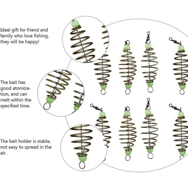 12 kpl kalastusruokinta-automaattia, itsevalaiseva kalastushäkkisyöttölaite, nopeavapautusmenetelmäruokinta-automaatti ja muotit karppikalastukseen, 15 g 20 g