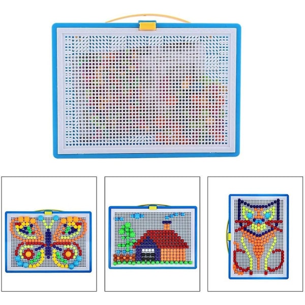 Mosaikk Peg-spill Sopp Pluggbrett Puslespill Pegboard Barnegave (yu-1)