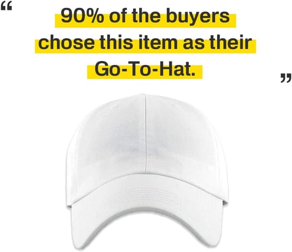 Lavprofil bomullscap menn kvinner baseballcap pappa-hatt justerbar White
