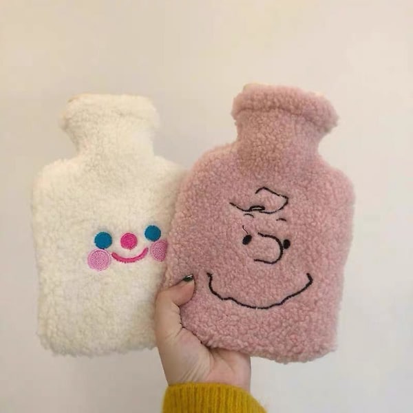 2 PieOf Autumn And Winter Ins Cute Cloud Smiley Plush Hot Water Bag Cartoon Puppy Hand Warmer Bag Student Portable Water Bag