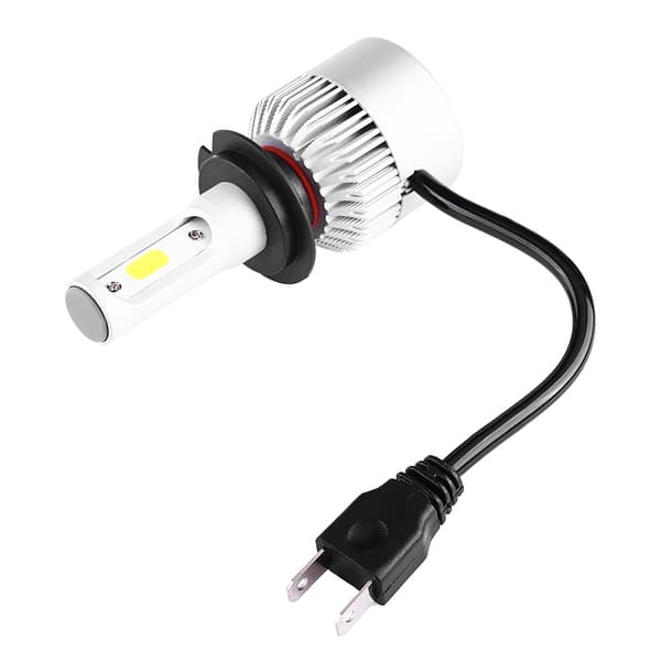 2 stk S2 72W 8000lm LED frontlykter COB-pærer Hvit 6500K H7