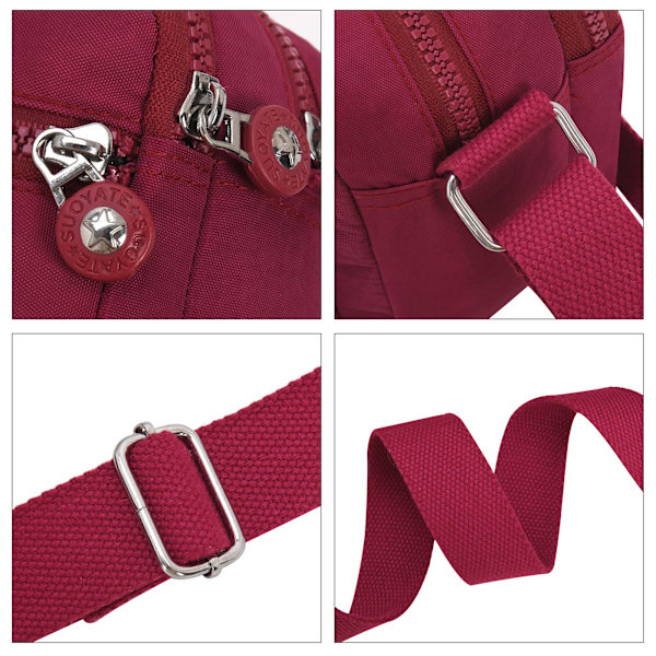 Crossbody Taske til Kvinder med Flere Lommer Piger Lille Skuldertaske Telefon Taske Vandafvisende med Justerbar Rem til Rejser Shopping Udearbejde Arbejde