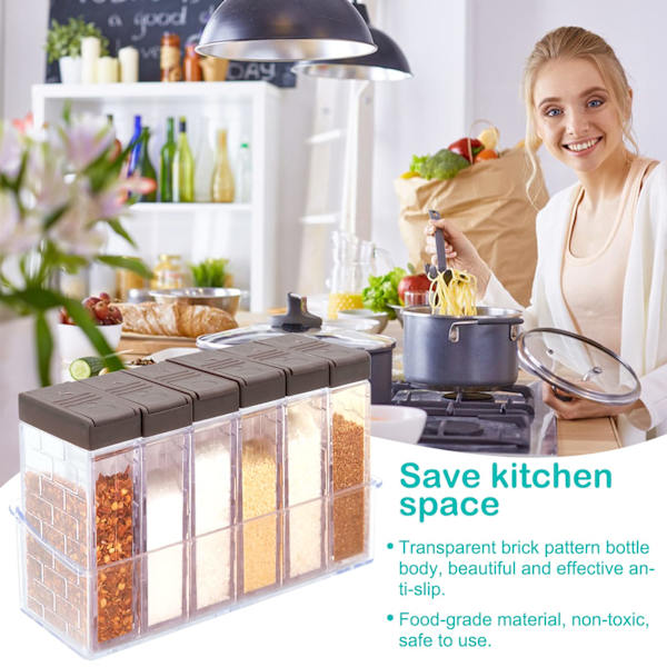 Kryddburkar, Transparenta Kryddförvaringsbehållare, Kryddskakare, Kryddskakare för Camping, Behållare för Socker, Salt, Peppar och Andra Kryddor