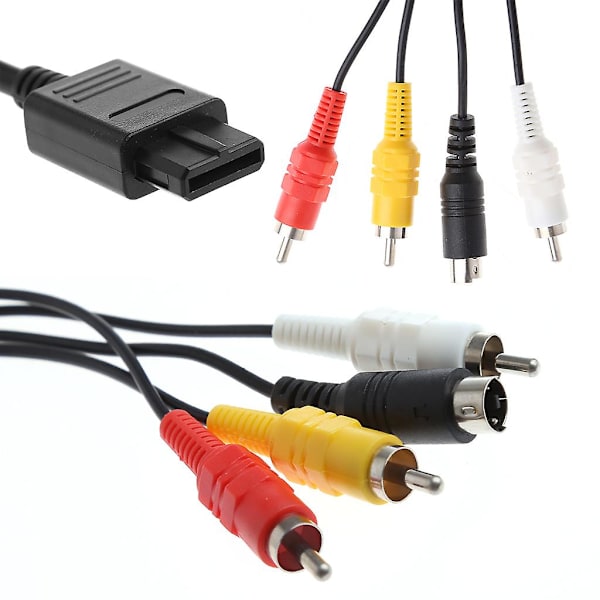 1,8 m / 6 jalkaa monitoiminen Av Audio Video A / v Tv-kaapeli 64 N64:lle Ngc Snes:lle