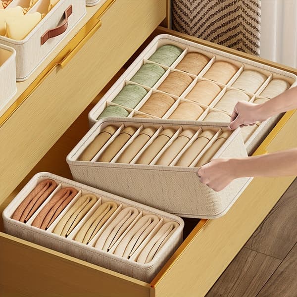 Foldbar multi-rum organizer til undertøj og strømper (med skuffedelere) — 1-pak