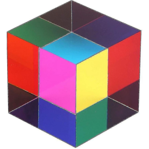 L40 Kbxlife blandet farve terning 47 mm (1,9") terning til hjemme- eller kontorlegetøj Science Learning Cube Easter Prism Desktop Legetøj Hjemmepynt