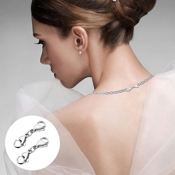 4 kappaletta hopeiset kaksoislobster-lukot, minirannekorun lukot, korvaavat lanyardin napsahduskoukun, metalliset hummerin kynsi-lukot DIY-korujen valmistukseen, rannekorun luominen Silver 4pcs