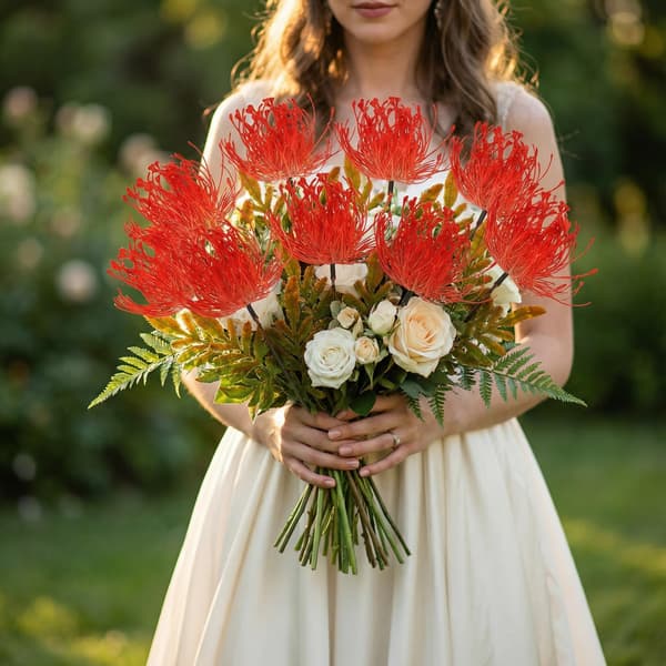 Sæt med 10 kunstige blomstergrene, ideelle til indretning, 34 cm