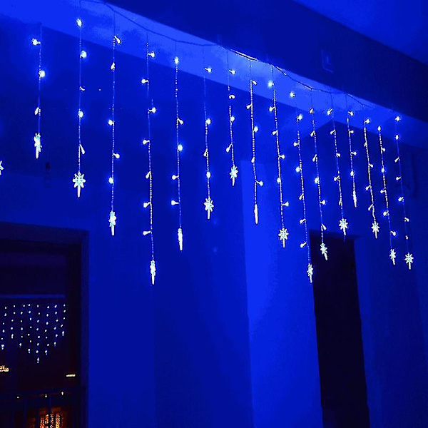Flera formade LED-gardinljusslinga festträdgårds färgglad utomhusbelysning heminredning AU-adapter blå nordstjärna