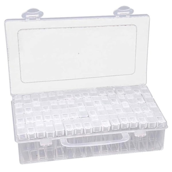 42/84 Grid Transparent Box Gør-det-selv Håndlavet Beaded Diamond Painting Opbevaringsboks Glas Risperle Box Nail Art Accessories Box