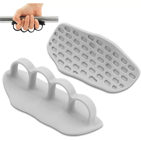 2 stk. vektløftergrep, treningsgrep, sklisikre fingerløse ergonomiske fleksible håndbeskyttelsesstenger for calisthenics (grå) grey