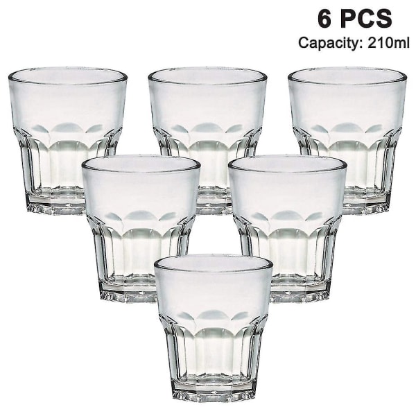 6-delers gjennomsiktige akrylglass, tumblers Tåler oppvaskmaskin Bpa gratis