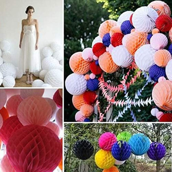 12 stk. Tissue Paper Honeycomb Balls, Poms Fødselsdag Baby Shower Bryllup Dekorationer (Farverig) Colorful 12 Balls