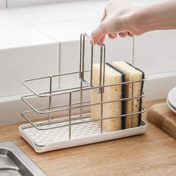304 Rustfritt Stål Svamp Holder, Multifunksjonell Kjøkkenvask Organizer Vask Caddy Vask | Henge Justerbart Panel