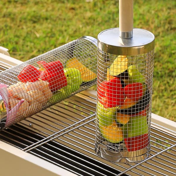 2-pak rullende grillkurv | 304 rustfrit stål 35*20*9.5cm