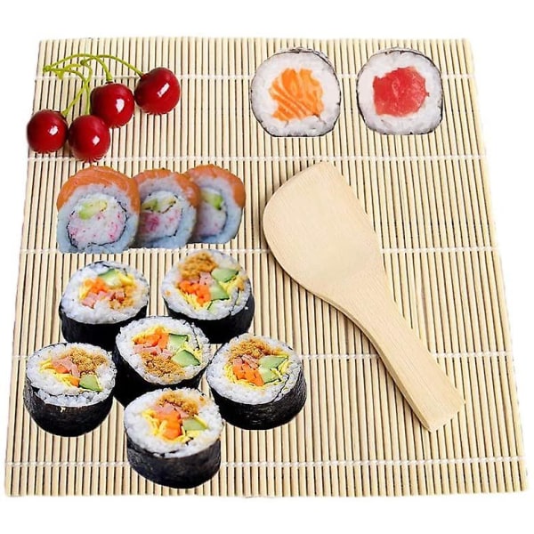 Bambus Sushi-set 14-pack. Allt-i-ett DIY Sushi-rullare för nybörjare