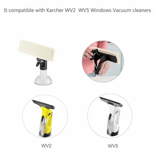 3 Pakker Vindue Rengøringsmop Puder til Karcher WV2 Plus WV5 Premium