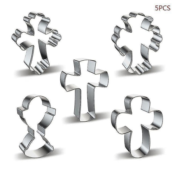 5 Stilar Kakformar Korskexformade Kakformar DIY Marsipan Bakverk Bakverktyg|Kakverktyg(silver)