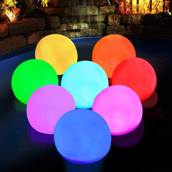 LED-badelys, IP68 vandtætte boblebadslys, flydende poollys til spa-farveskiftende boblebadstilbehør lys, badekar lyser op Ball Li 6 pieces 6 pieces