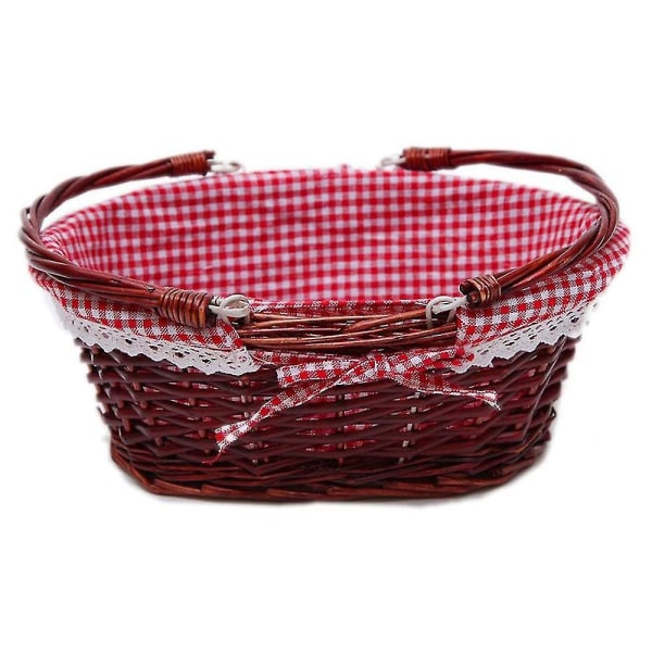 Vävda Korg Presentkorg Picknickkorg Godiskorg Förvaringskorg Vinkorg Med Handtag Äggkorg