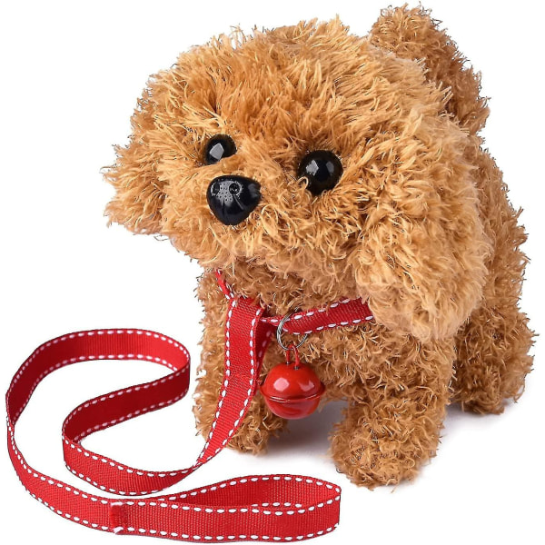 Plys Husky Hundelegetøjshvalp Elektronisk interaktiv kæledyrshund - Gåture, gøen, logrende hale, strækkende selskabsdyr (puddelhund)