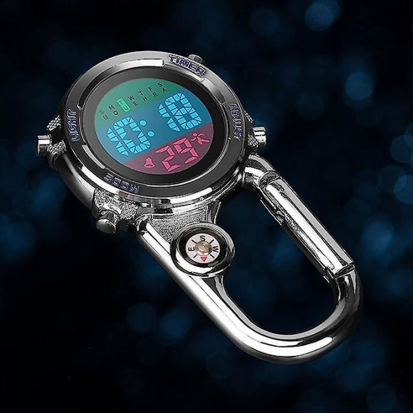 Karabinhage-ur Multifunktionelt karabinhage-ur Lysende ansigt Kompas Karabin-ur med kompas Til læger Sygeplejersker Paramedicinere Kokke Sport Unisex