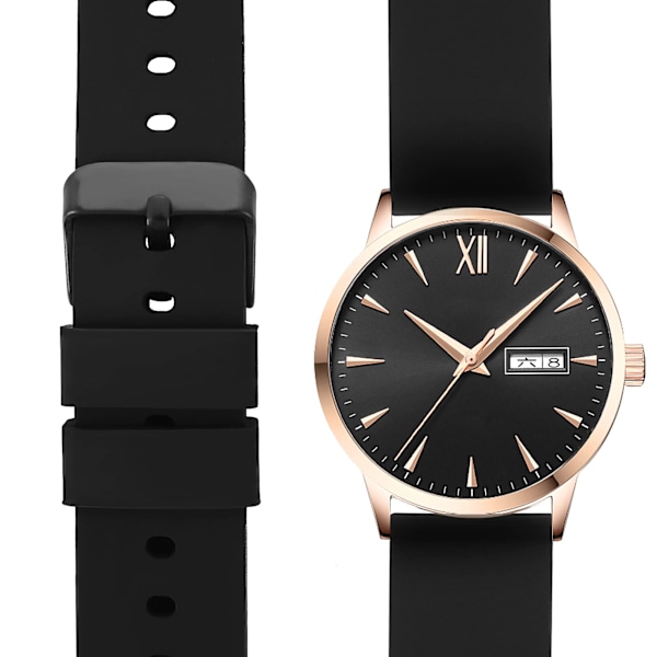2 Silikonista kellon ranneketta mustalla tai hopeisella ruostumattomasta teräksestä valmistetulla soljella, yhteensopivat älykellojen urheilurannekkeet, sopivat miehille ja naisille 22 mm 22mm