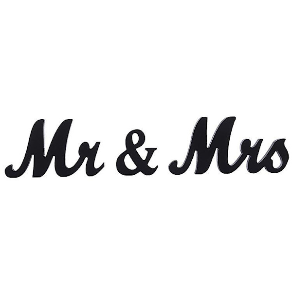 Vintage Mr & Mrs Hääpuu Kirjaimet Puinen Jalusta Merkki Lauta Kotijuhlat Pöytä Koristelahja (2kpl, Musta+Valkoinen)