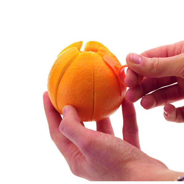Appelsin Skræller Sæt, Plastik, Orange, 7 cm, Sæt med 2