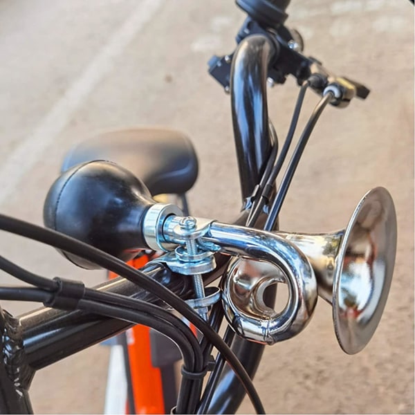 Cykelhorn Retro Hög Ljud Metall Luft Horn Cykelhorn Hög Och Hållbar Ljud Med Justerbar Klämma Lätt Att Installera Och Ta Bort, Passar De Flesta Cykelstyren