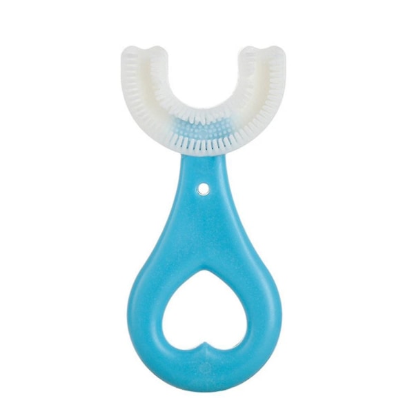 Baby hammasharja U-muotoinen silikoniharjaspää Puhdistavat hampaat 2-12-vuotiaille lapsille 2-6-vuotiaille Sininen A