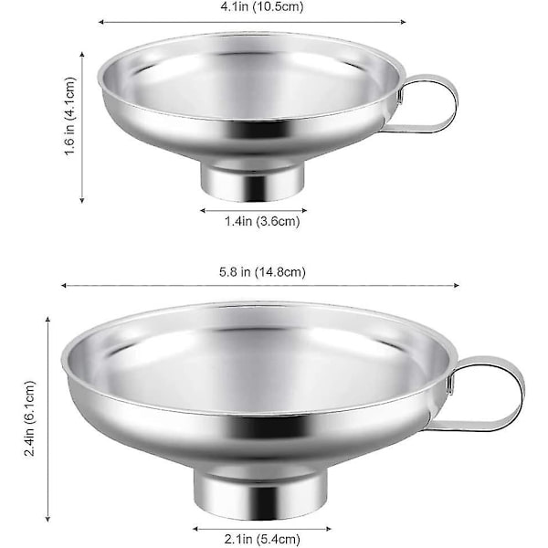 Bredmundet syltetøjs-tragt med håndtag til brede og almindelige glas - Rustfrit stål Køkken