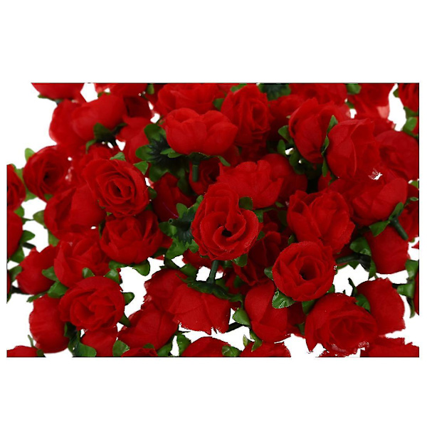 100 stk. Kunstige Blomsterhoveder DIY Bryllup Dåb Rød